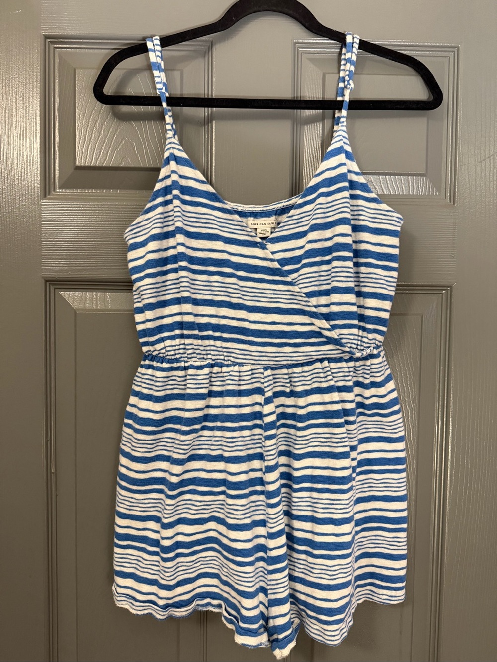 Striped Blue & White Summer Romper size medium